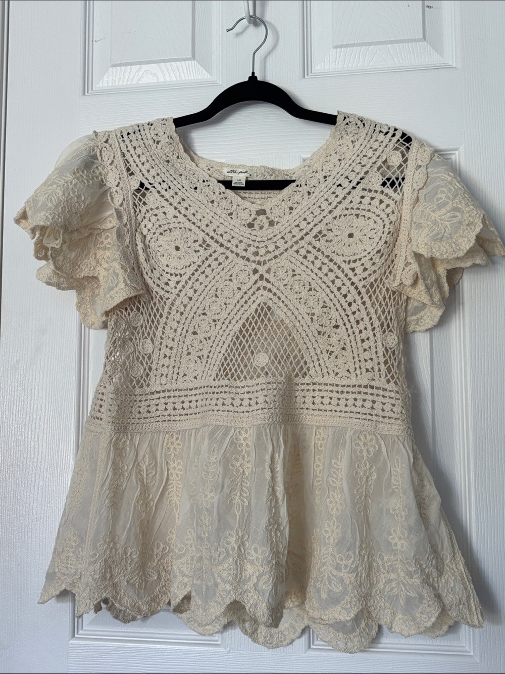 Lace Crochet Peplum Top